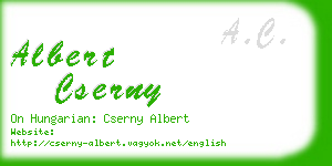 albert cserny business card